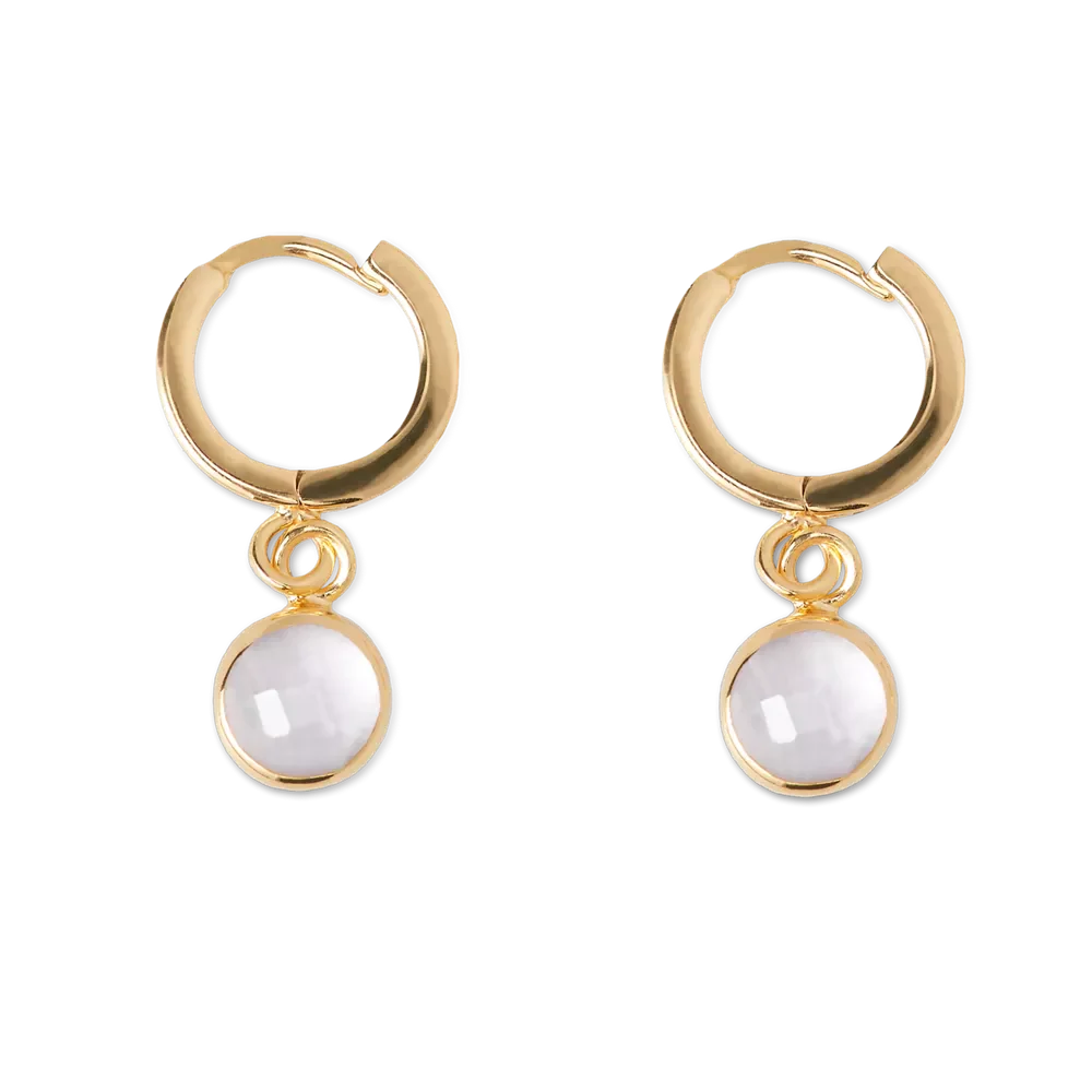 House of Rituals Hoops Round Cut Earrings gold plated earrings with gemstone