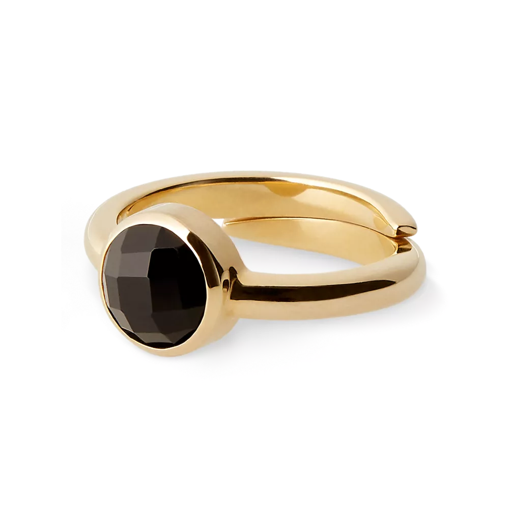 House of Rituals Round Cut Ring gold plated ring with gemstone
