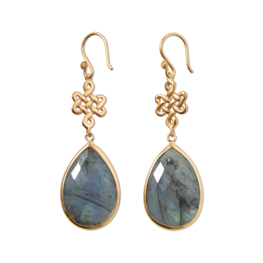House of Rituals Infinity Pear Cut Earrings gold plated earrings with gemstone