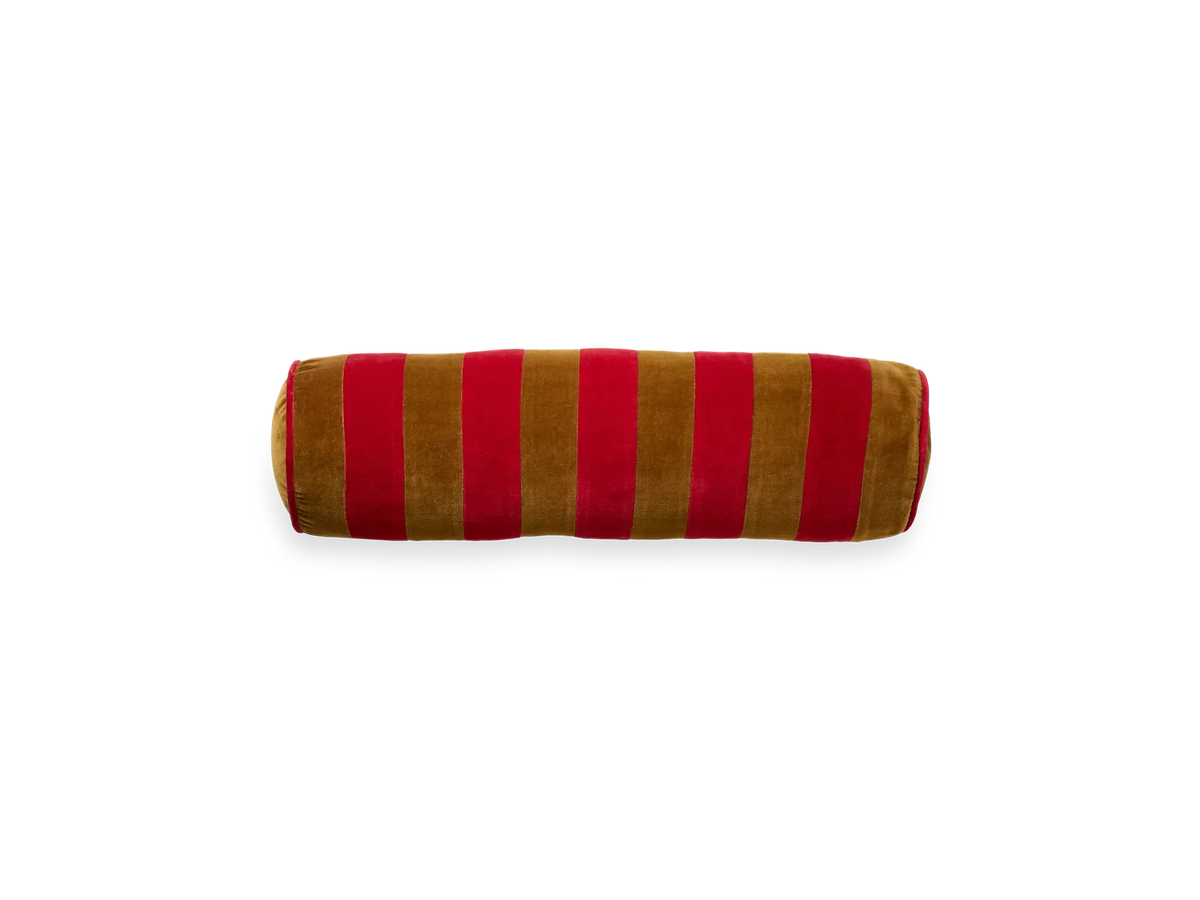Vellore Bolster Cushion Red Stripes