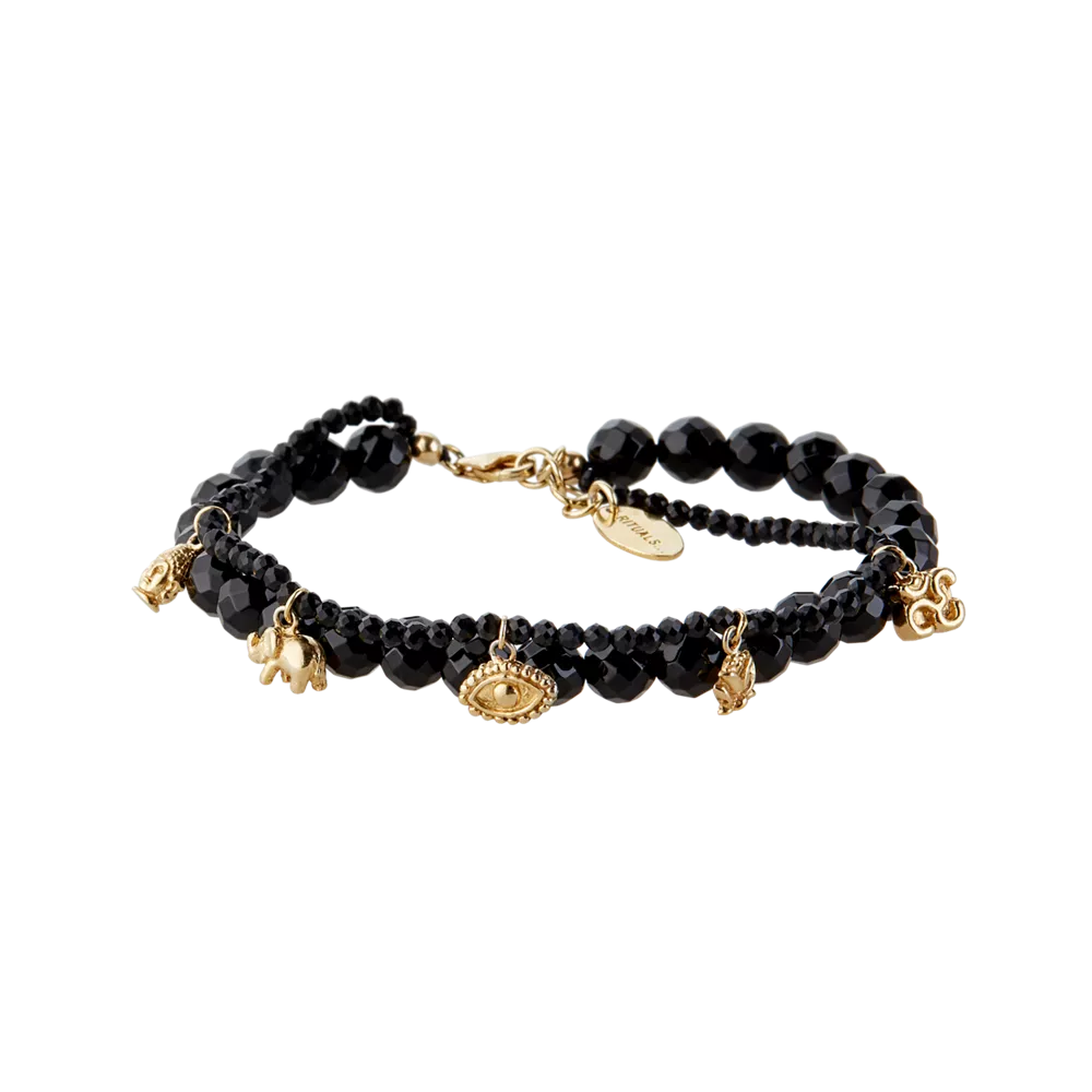 House of Rituals Pendant Bead Bracelet gold plated bracelet with gemstone
