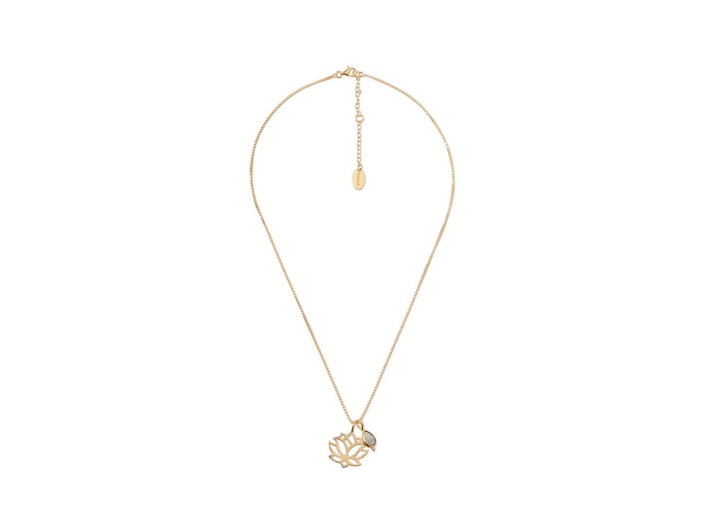 Labradorite Pendant Necklace Gold Plated