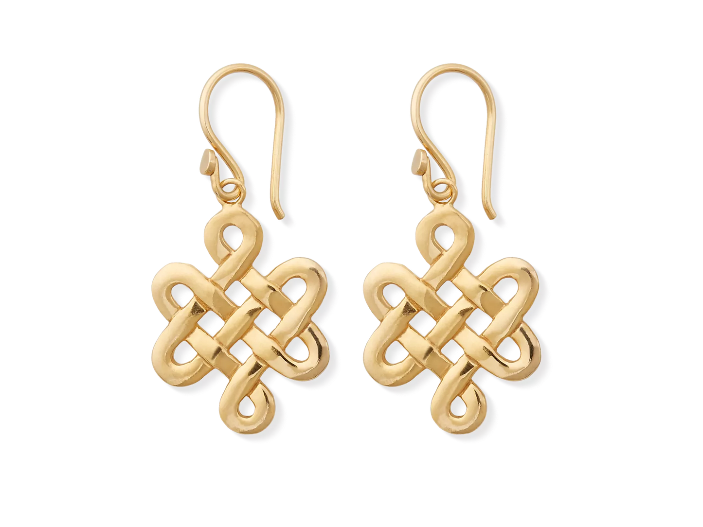 Infinity Pendant Earrings Gold Plated