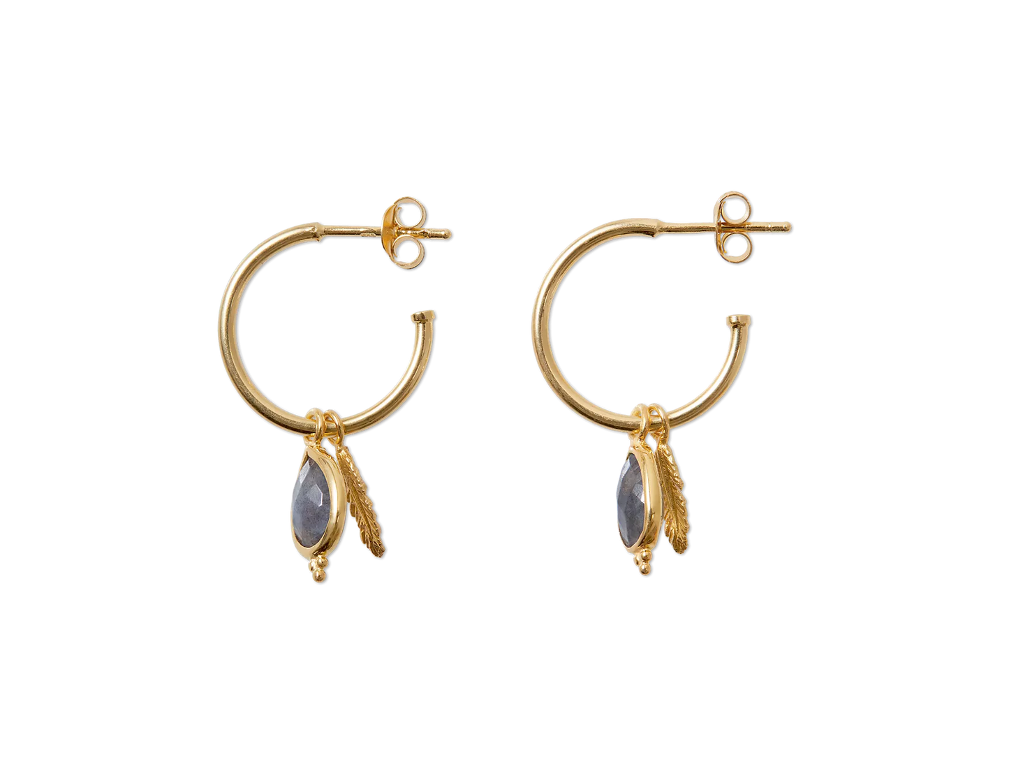 House of Rituals Pendant Hoops vergulde oorringen met edelsteen