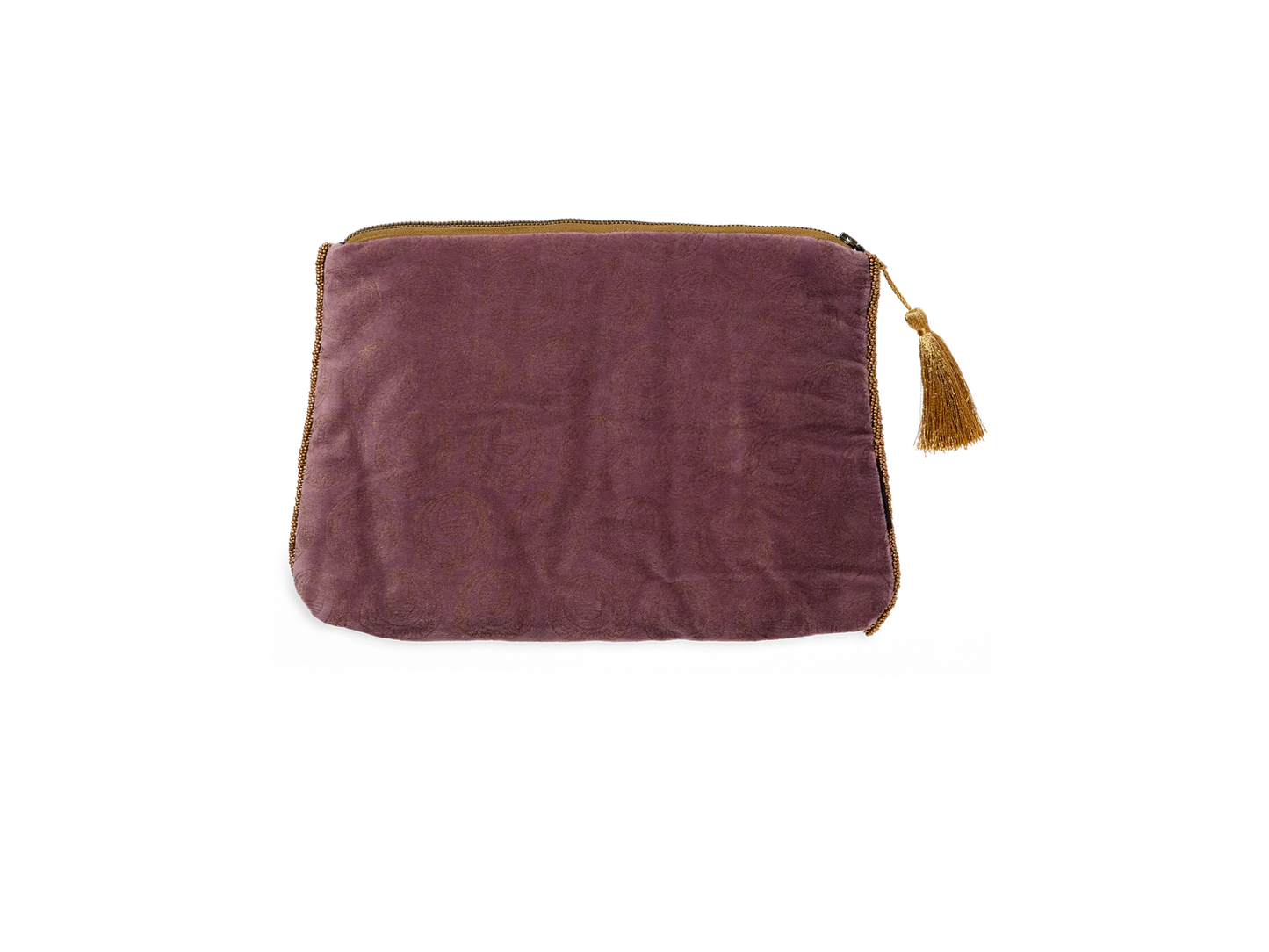 Vellore Medium Cotton Velvet Pouch Peacock