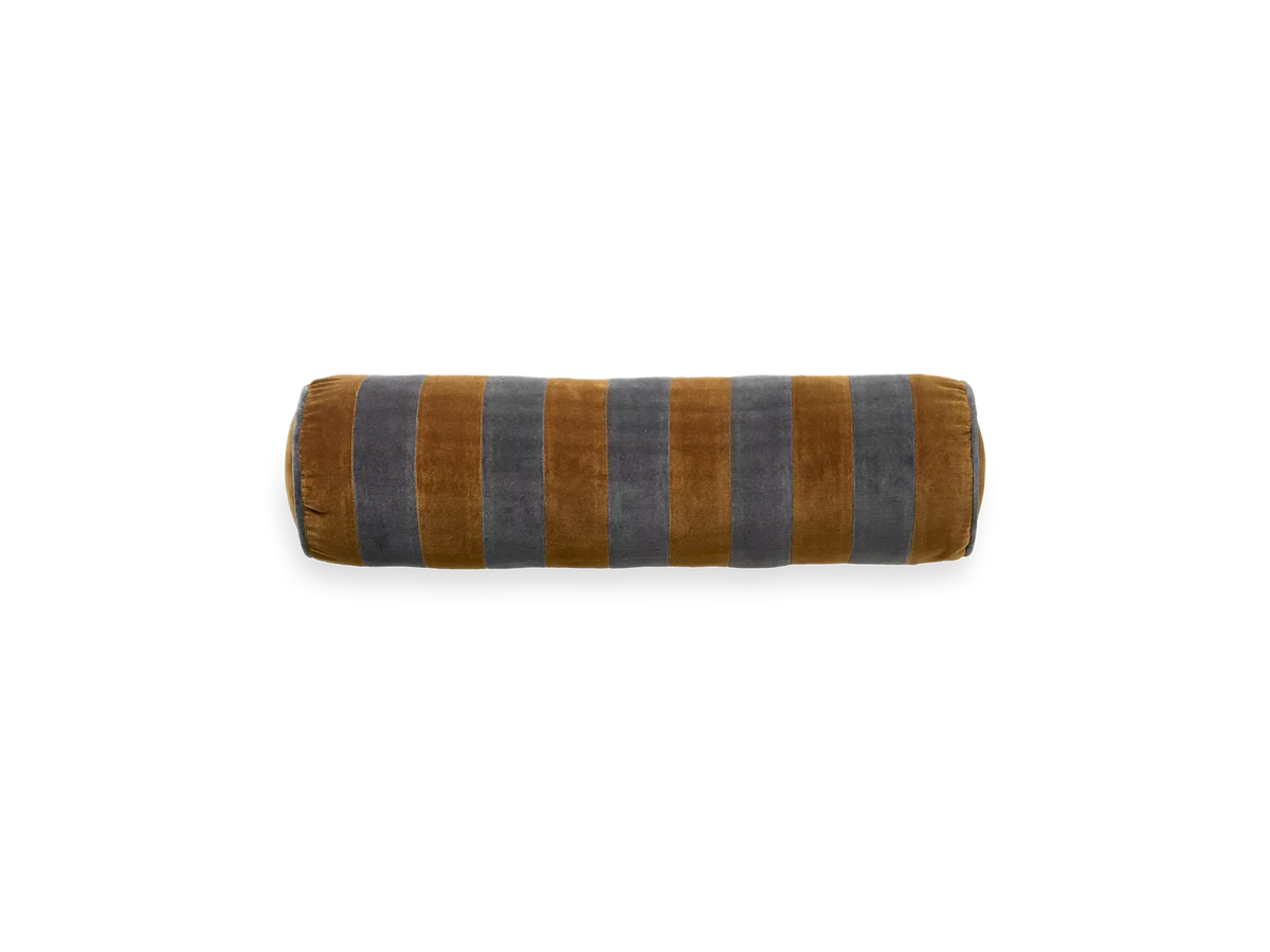 Vellore Bolster Cushion Mocha Stripes