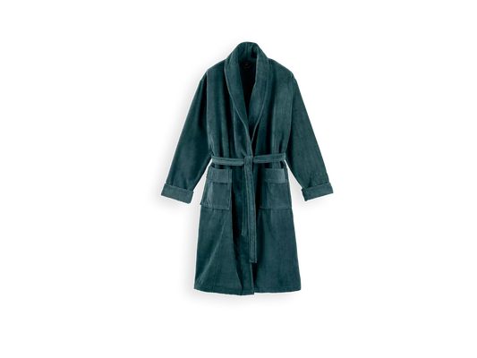 Super Smooth Cotton Bathrobe Men Petrol S