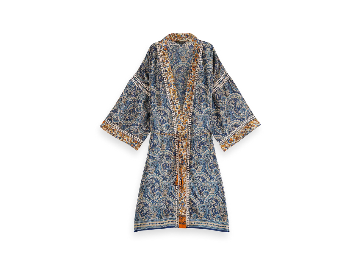 Jaypur Saree Kimono Cobalt Blue